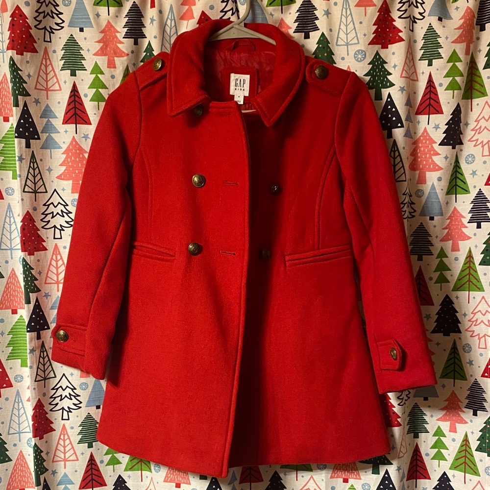 GAP Vibrant Red Double-Breasted Coat